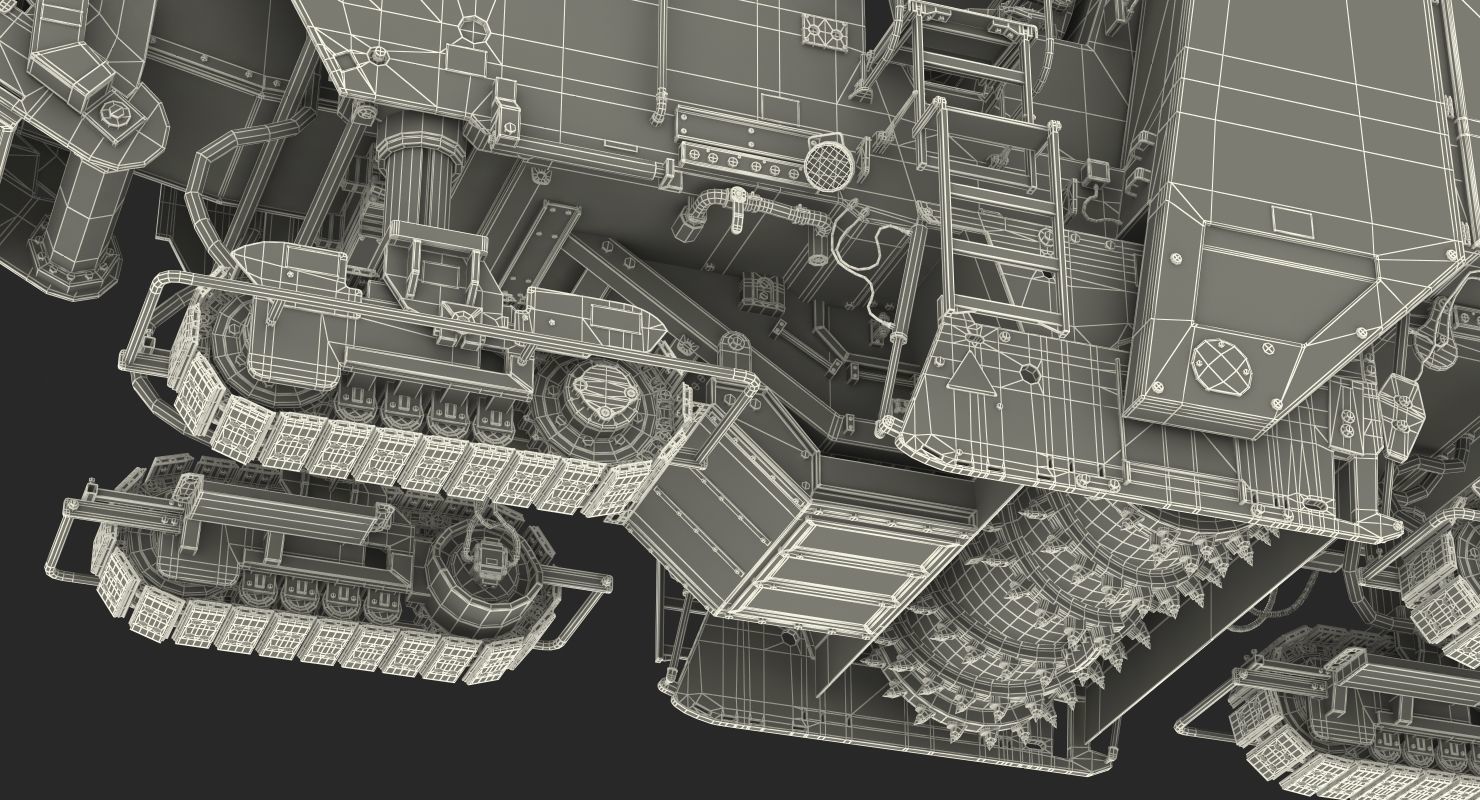 Asphalt Milling Machine Wirtgen W2000 Clean 3D model_25