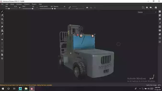 Forklift game ready low poly PBR model