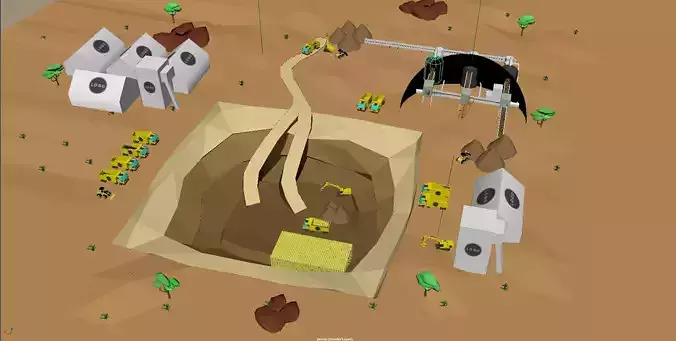 Gold mine Low poly version model