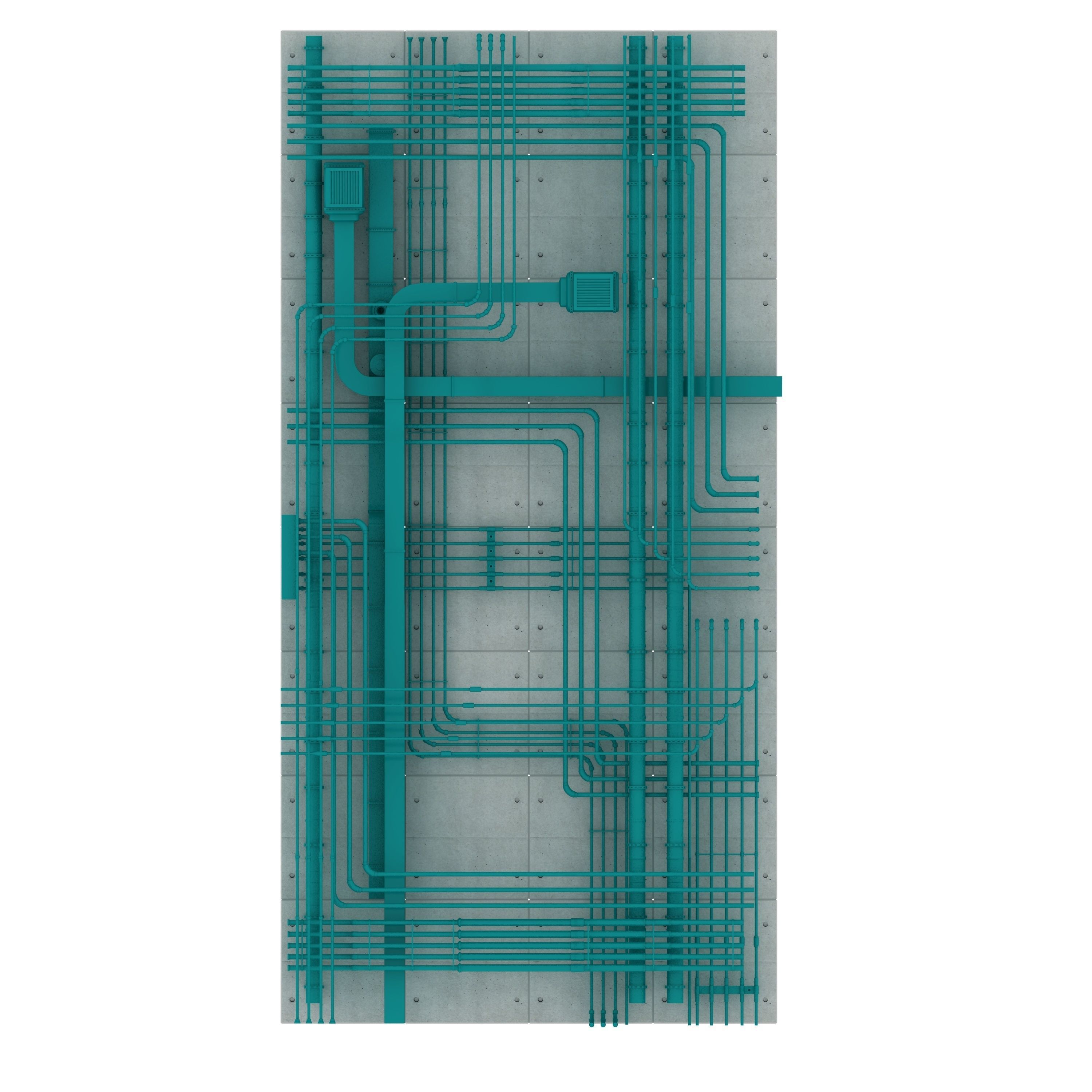 Pipes industrial ceiling 3D model_4