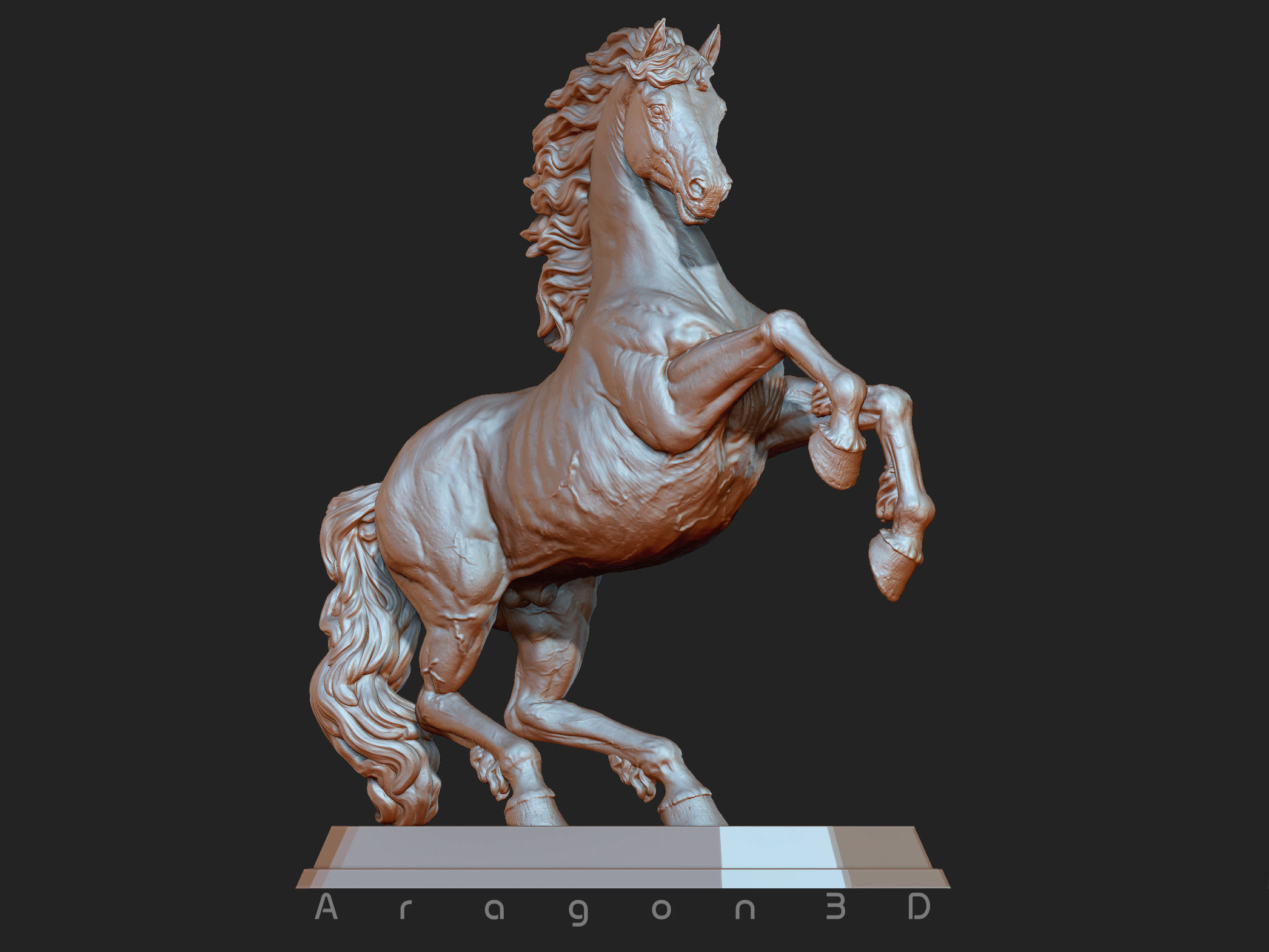 Horse print ready Stand Pose 3D print model_6