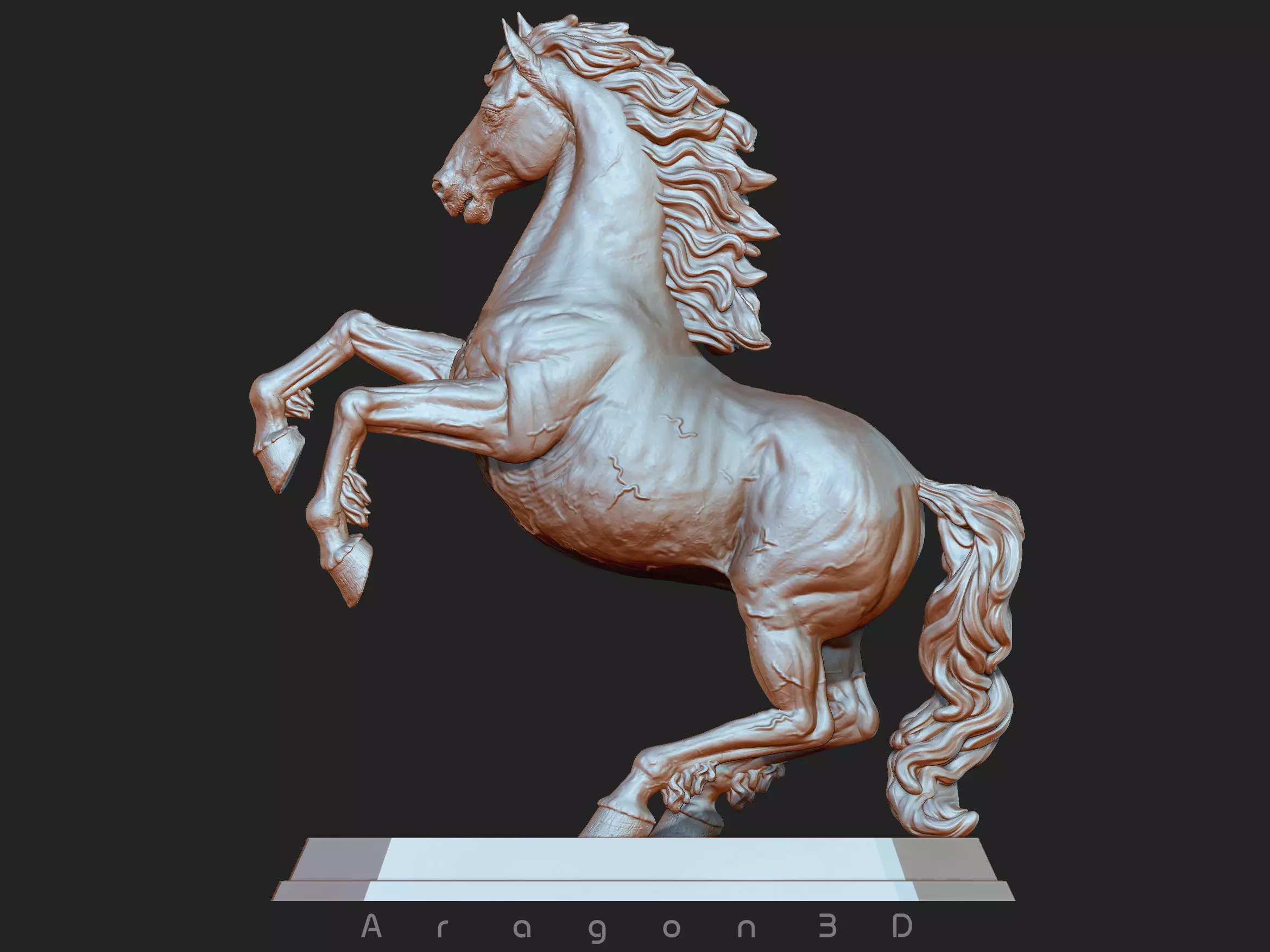 Horse print ready Stand Pose 3D print model_0