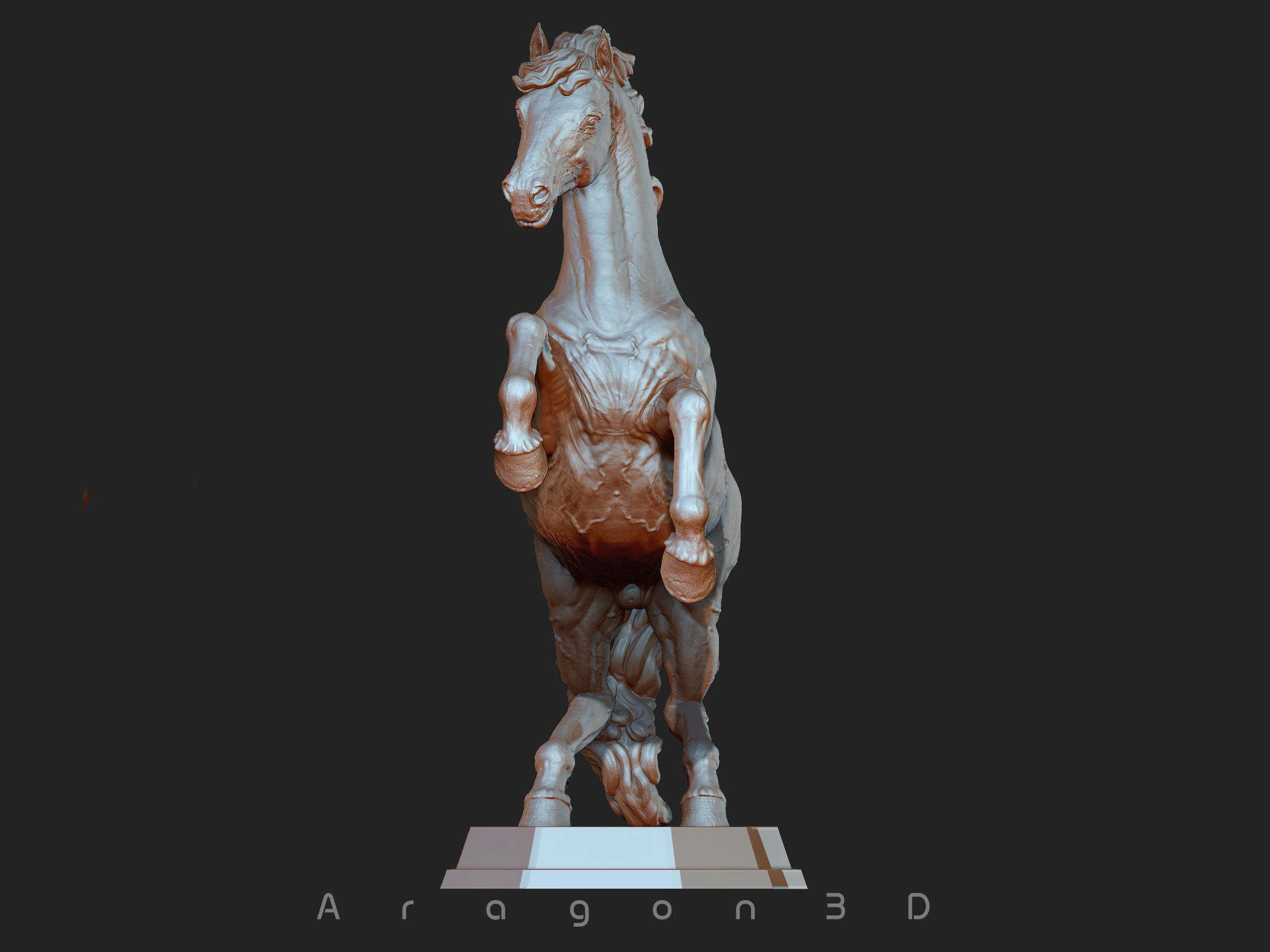 Horse print ready Stand Pose 3D print model_7