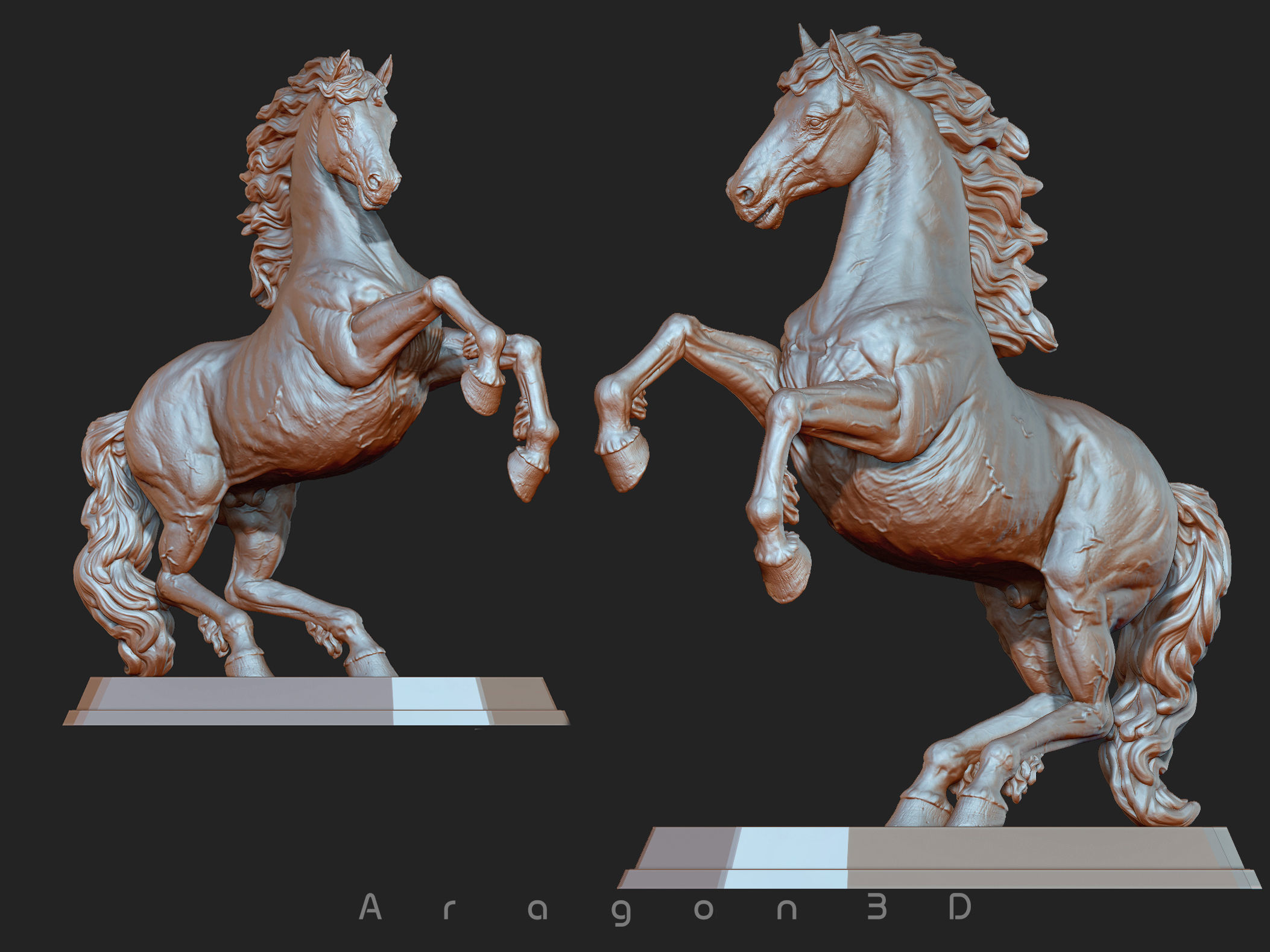 Horse print ready Stand Pose 3D print model_2