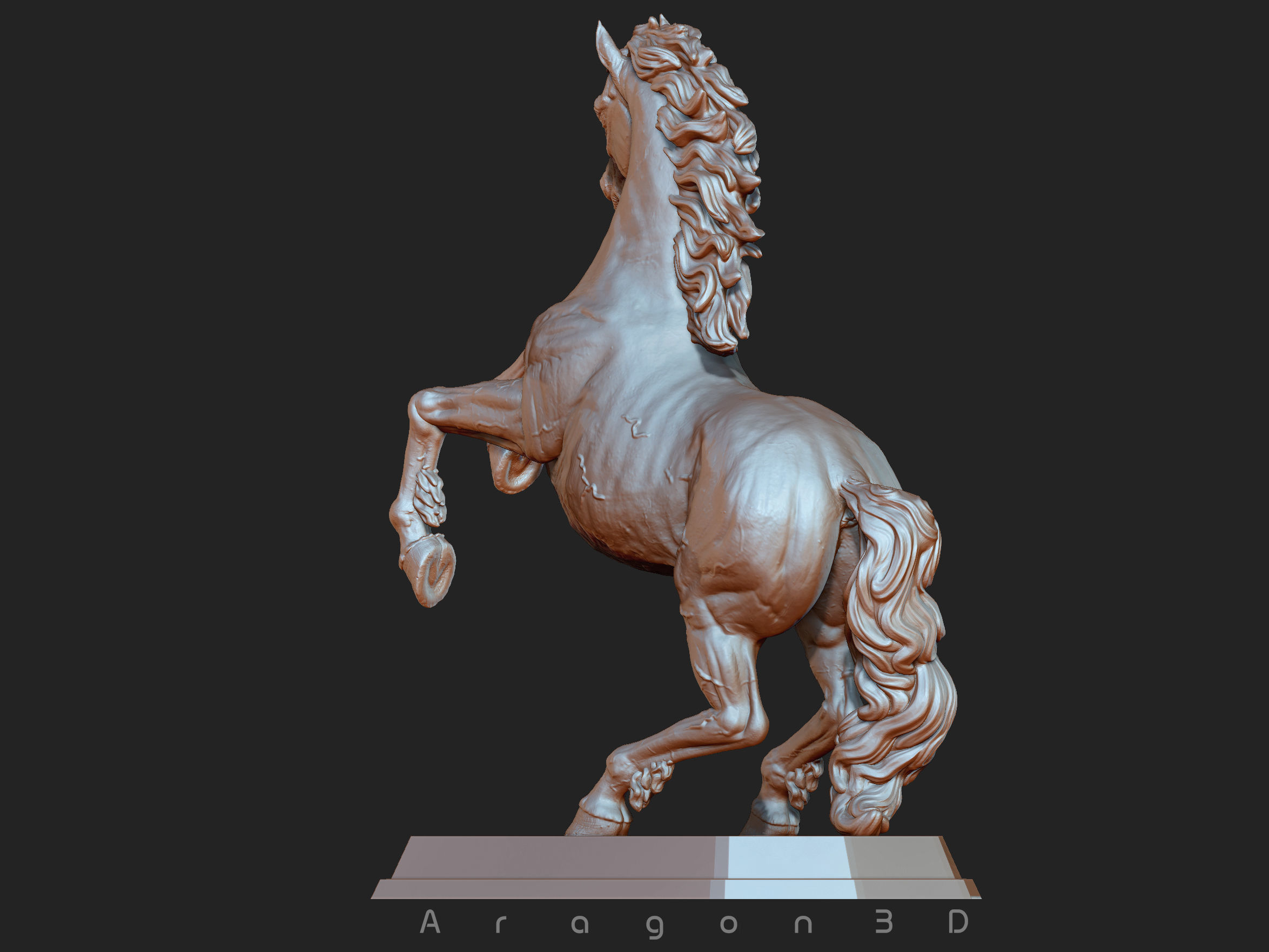 Horse print ready Stand Pose 3D print model_3