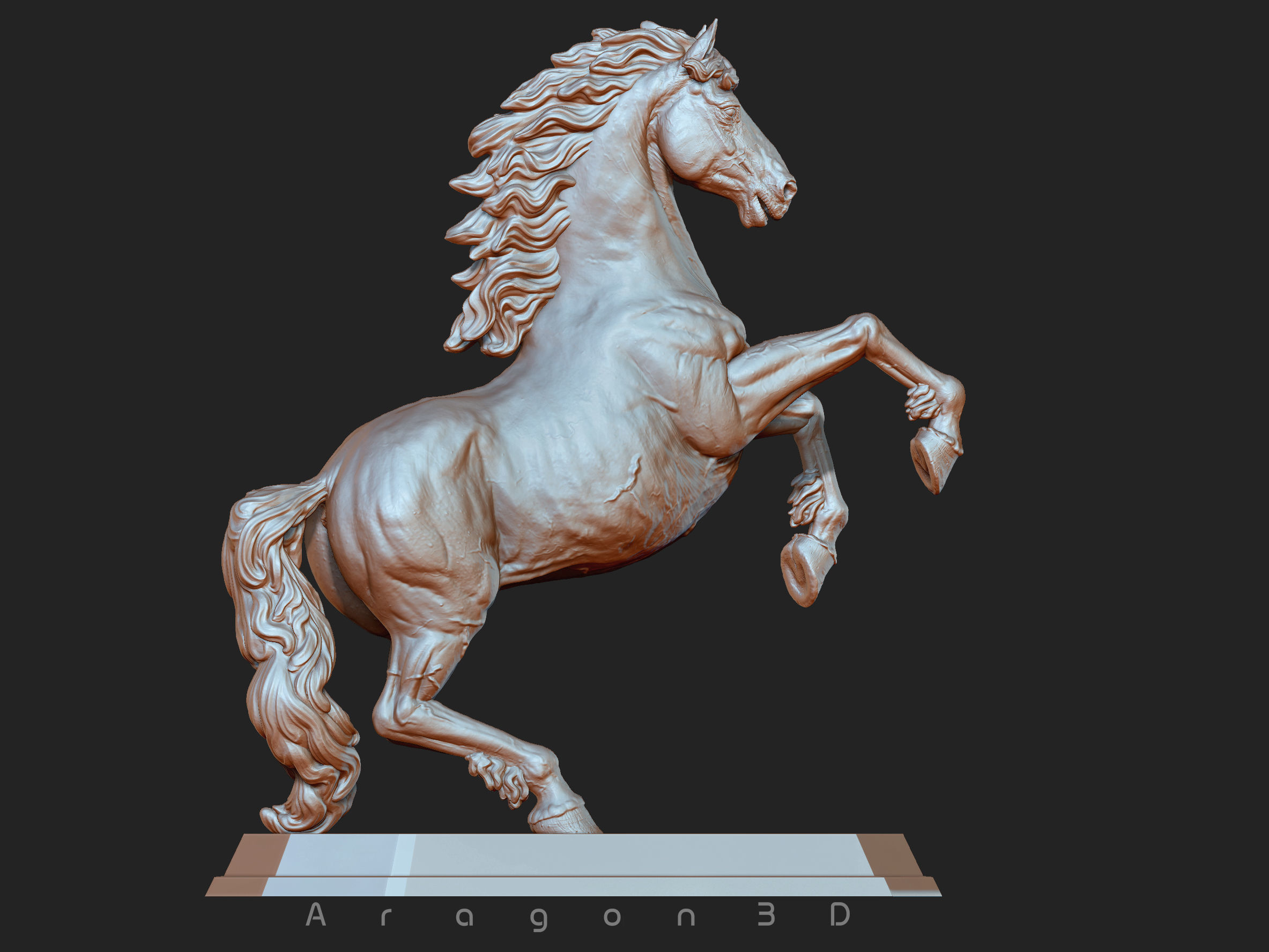 Horse print ready Stand Pose 3D print model_5