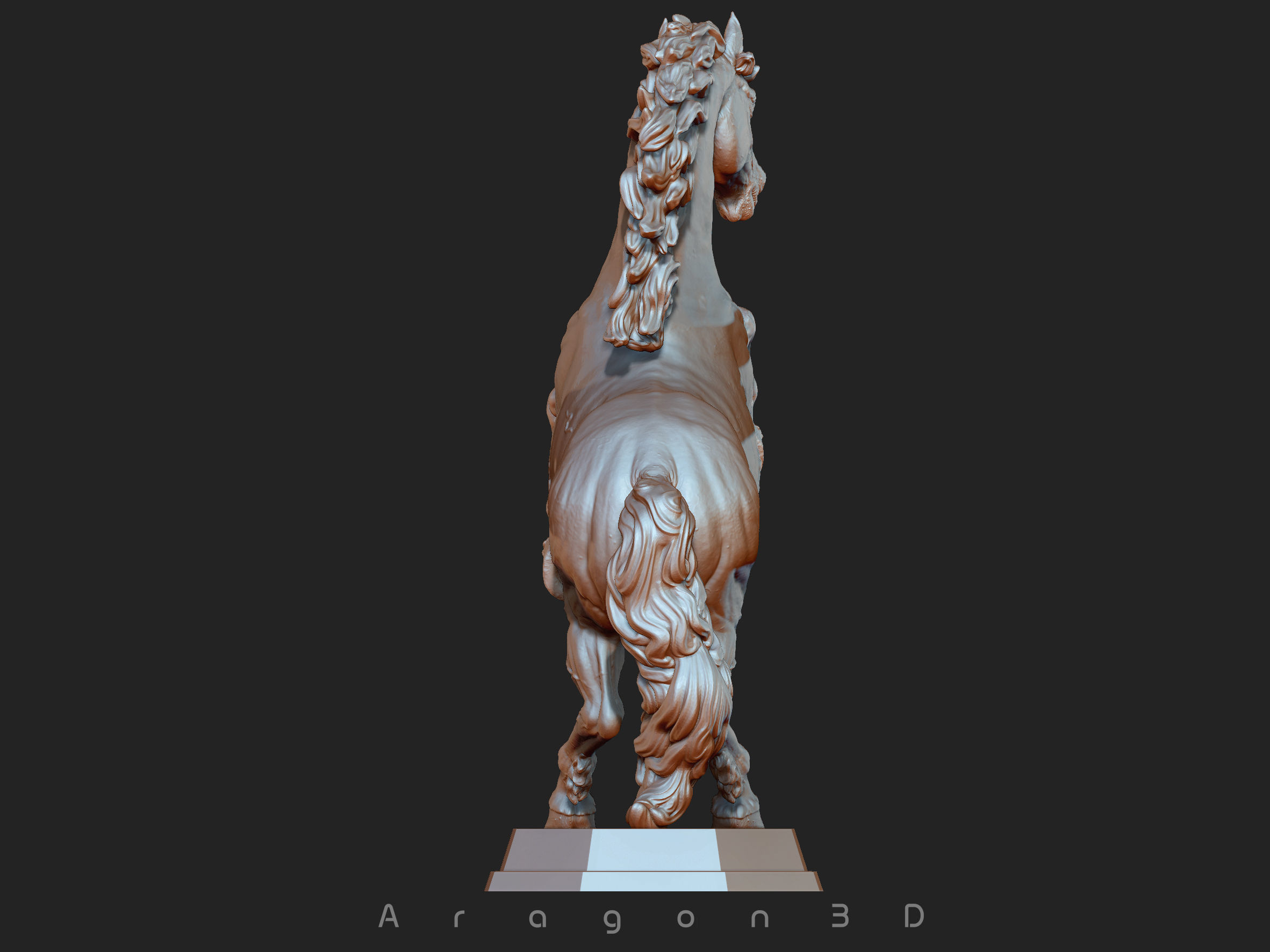 Horse print ready Stand Pose 3D print model_4