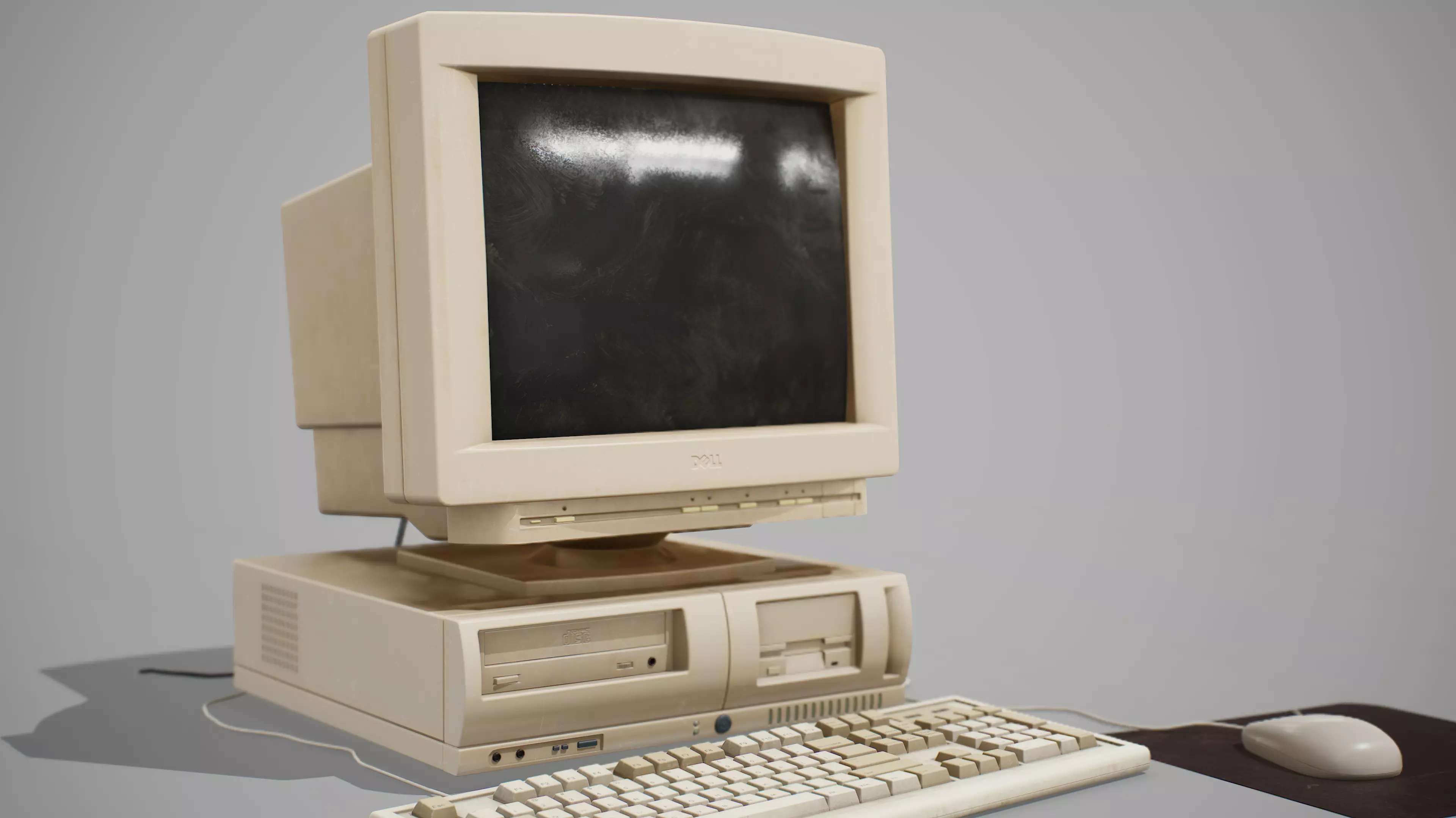 90s Pc Desktop style 01 Low-poly 3D model_0