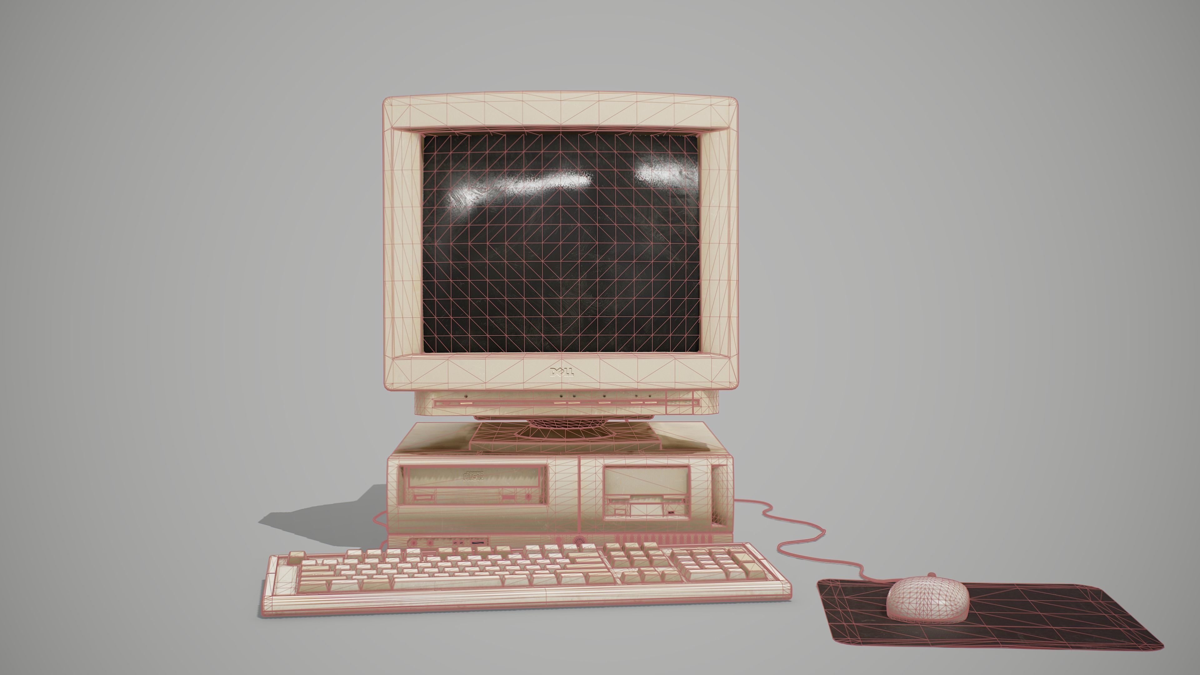 90s Pc Desktop style 01 Low-poly 3D model_15