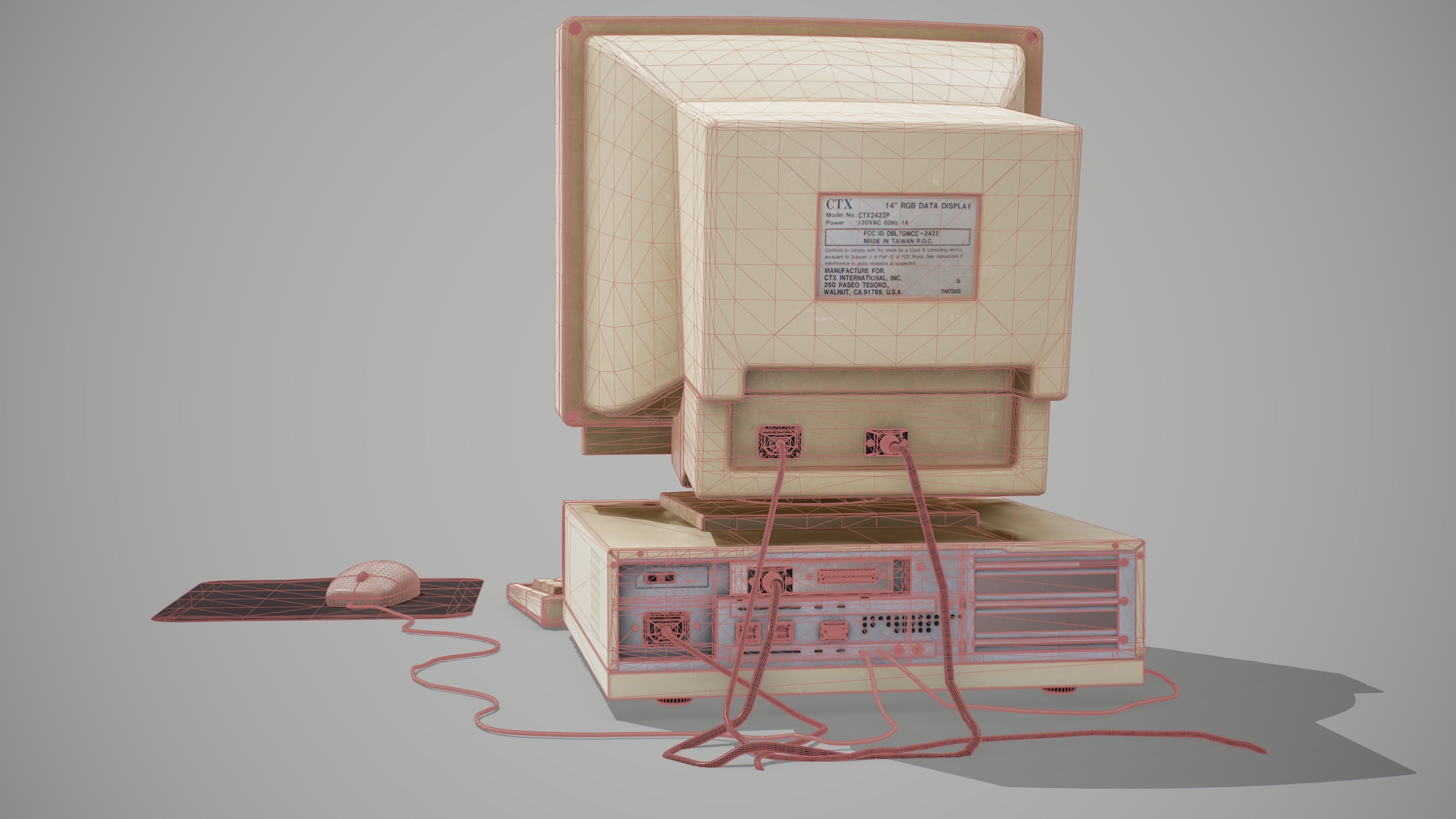 90s Pc Desktop style 01 Low-poly 3D model_9