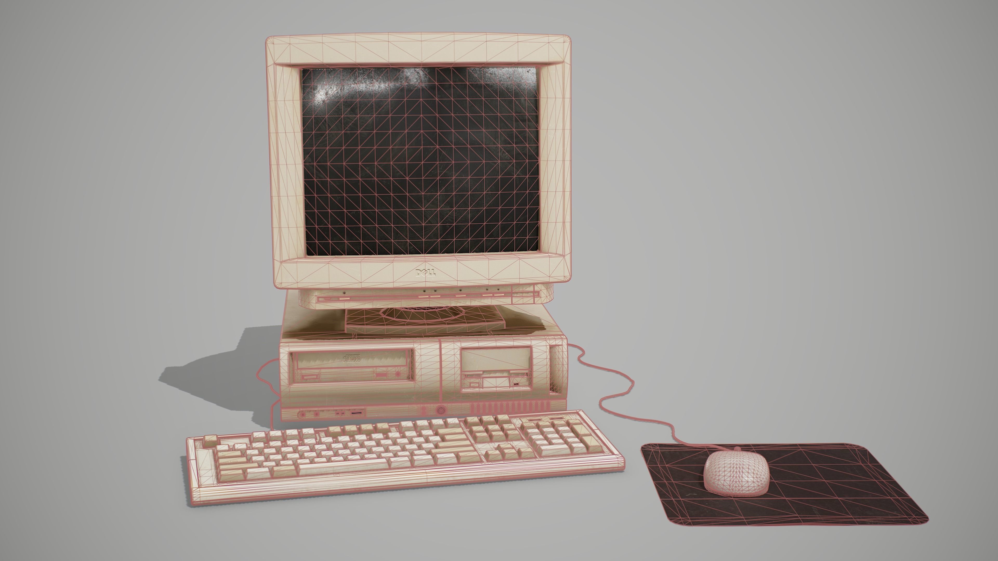 90s Pc Desktop style 01 Low-poly 3D model_3