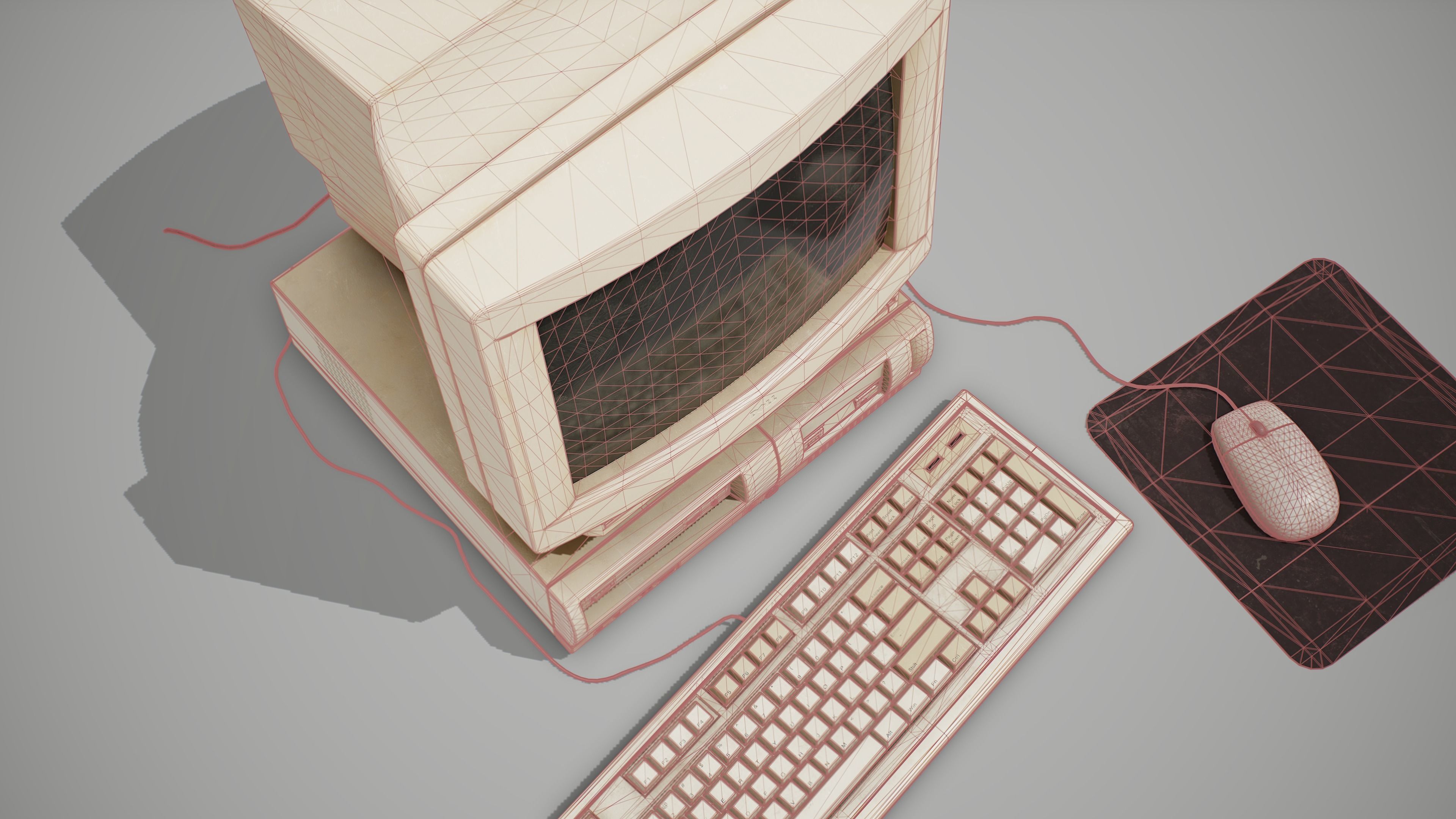 90s Pc Desktop style 01 Low-poly 3D model_11