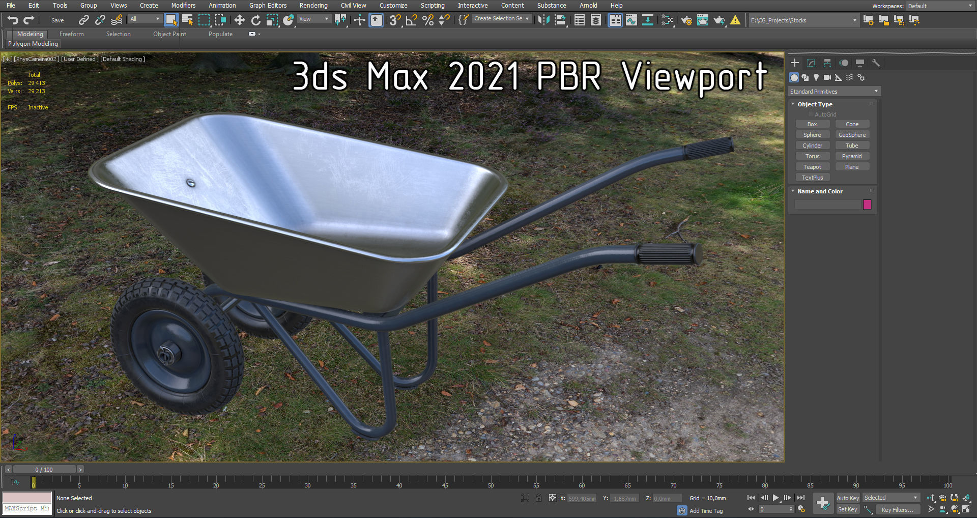 Wheelbarrow Gray 3D model_5