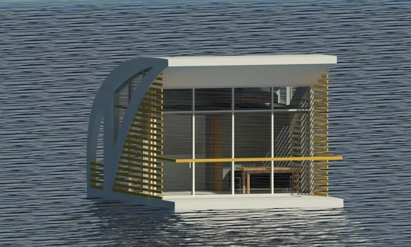 Floating House 3D model_0