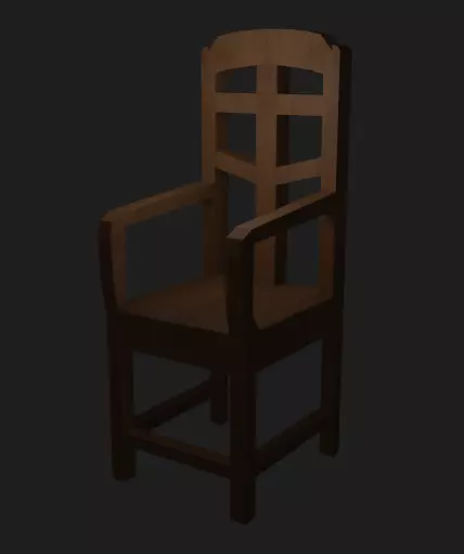 Wooden Chair for decouration Low-poly 3D model