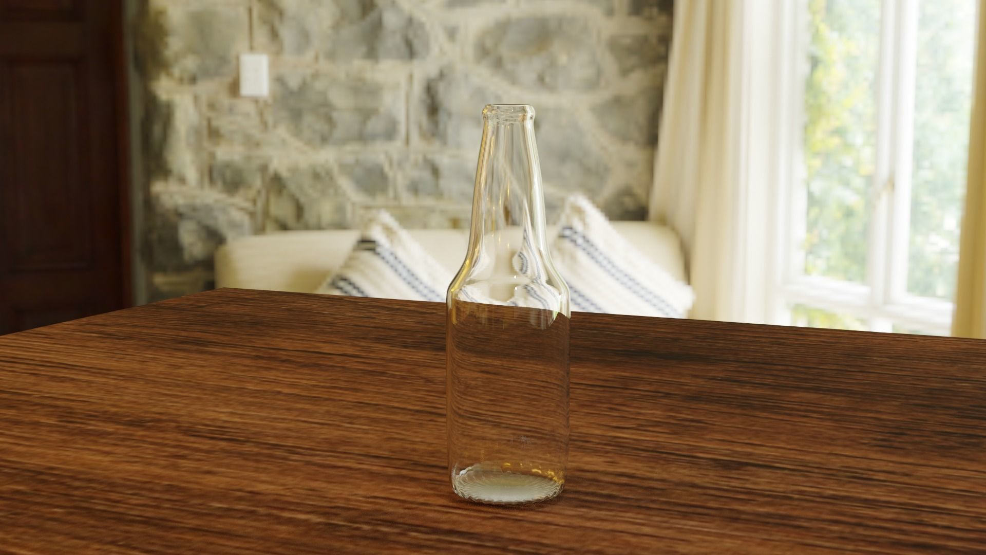 Photorealistic Glass Bottle  3D model_1