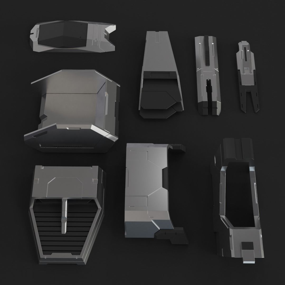 Sci-Fi Details Kit-Bash Set 3D model_5