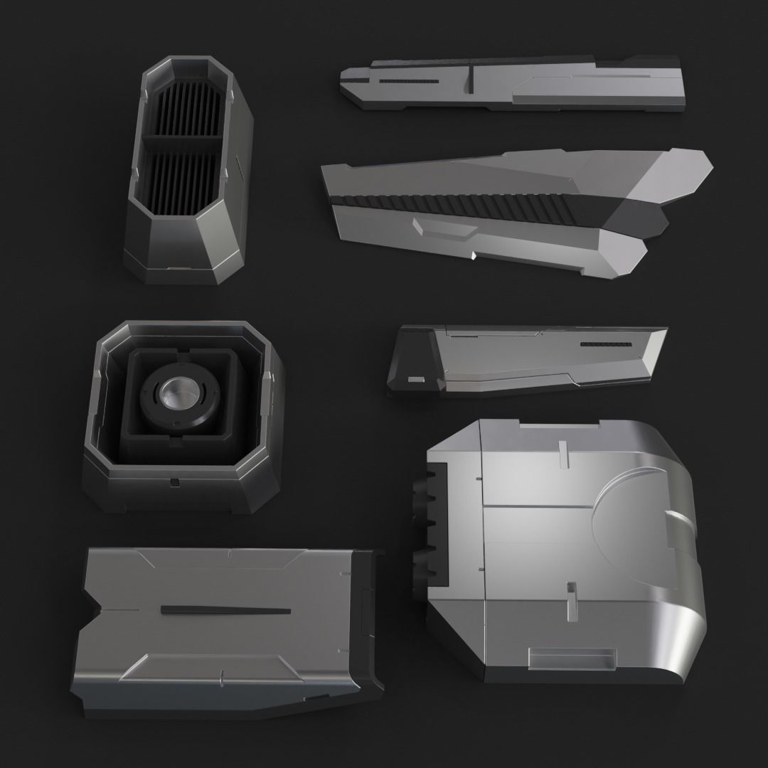 Sci-Fi Details Kit-Bash Set 3D model_4