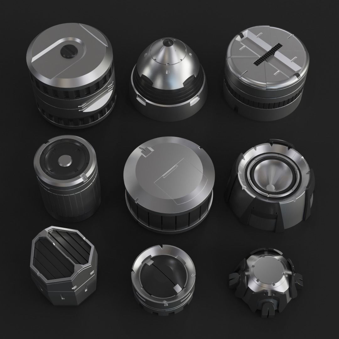 Sci-Fi Details Kit-Bash Set 3D model_7