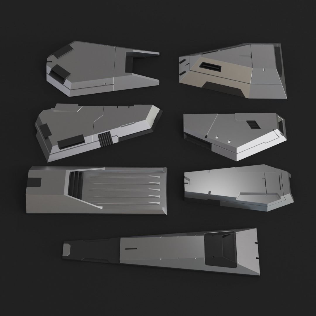 Sci-Fi Details Kit-Bash Set 3D model_3
