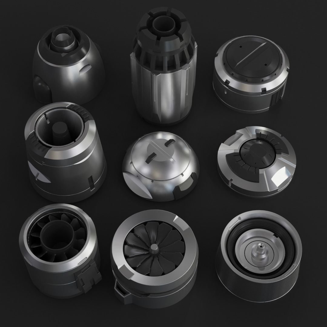 Sci-Fi Details Kit-Bash Set 3D model_8