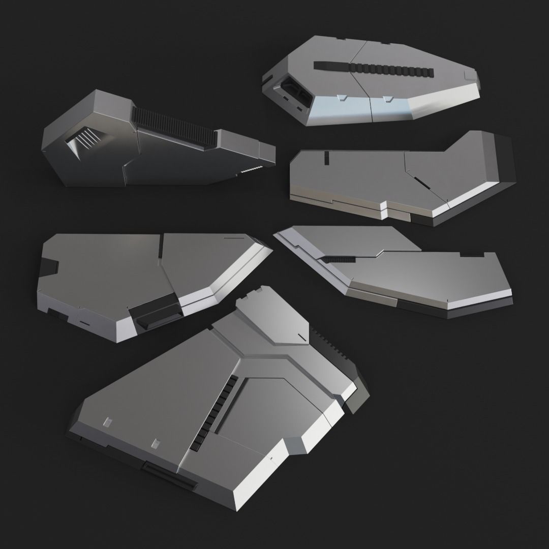 Sci-Fi Details Kit-Bash Set 3D model_2