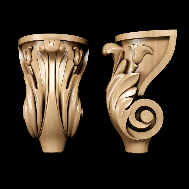 Collection of 30 models classical wood carving decor 3D model_118