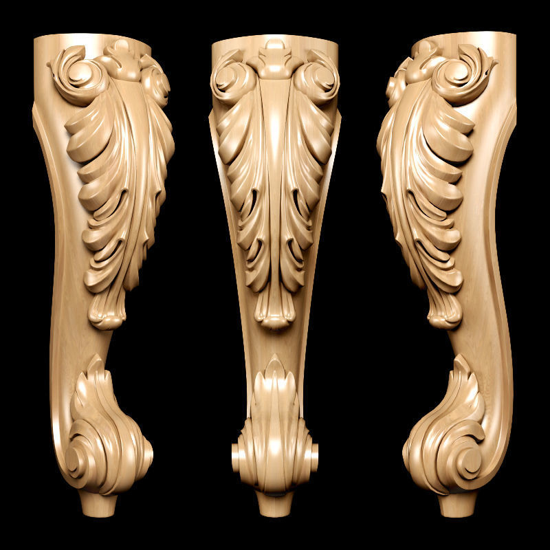 Collection of 30 models classical wood carving decor 3D model_30