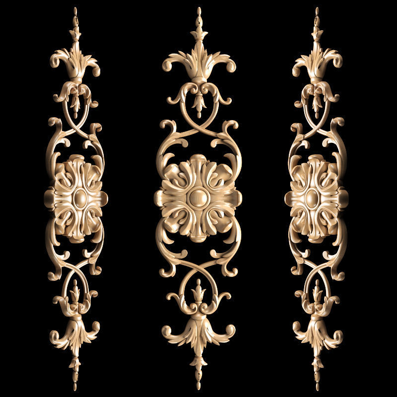 Collection of 30 models classical wood carving decor 3D model_79