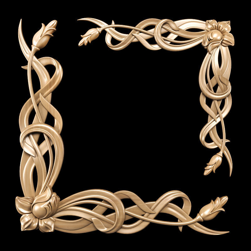 Collection of 30 models classical wood carving decor 3D model_102