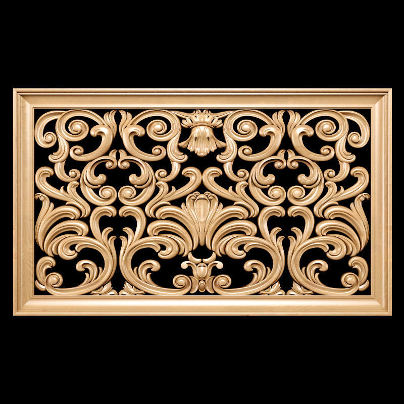 Collection of 30 models classical wood carving decor 3D model_137