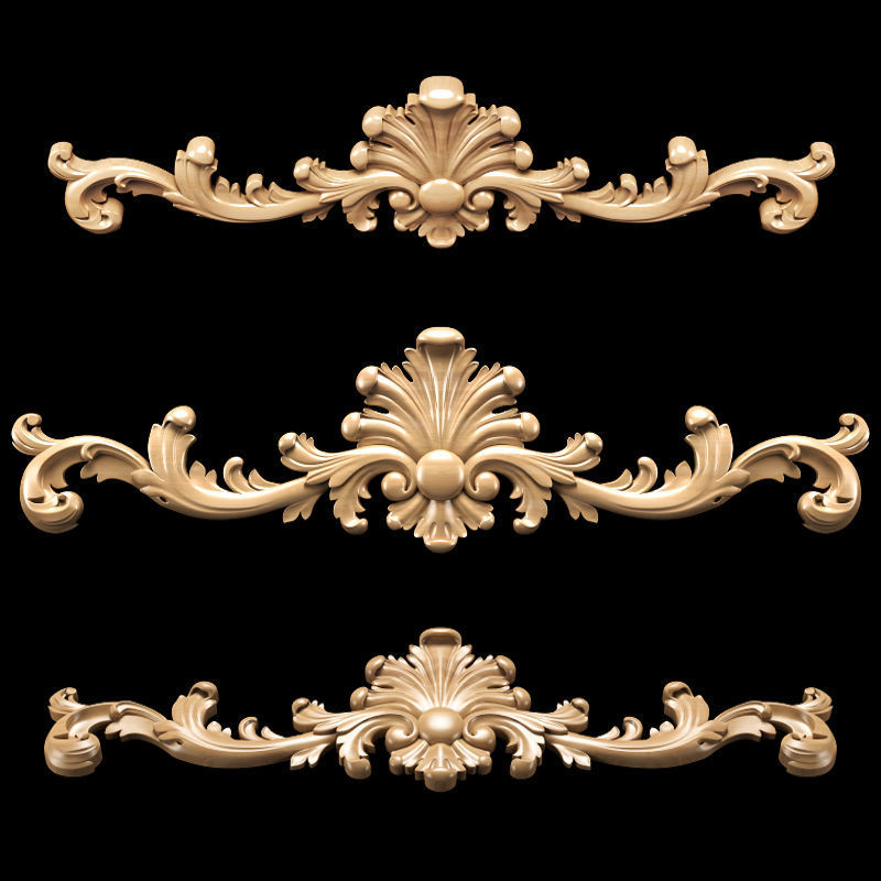 Collection of 30 models classical wood carving decor 3D model_89