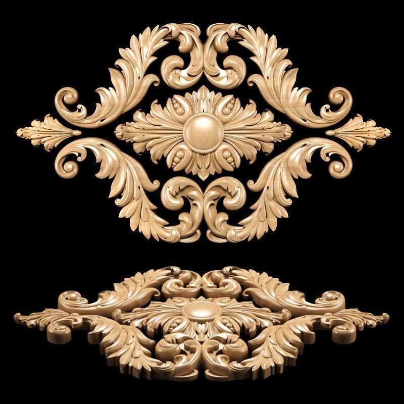 Collection of 30 models classical wood carving decor 3D model_37