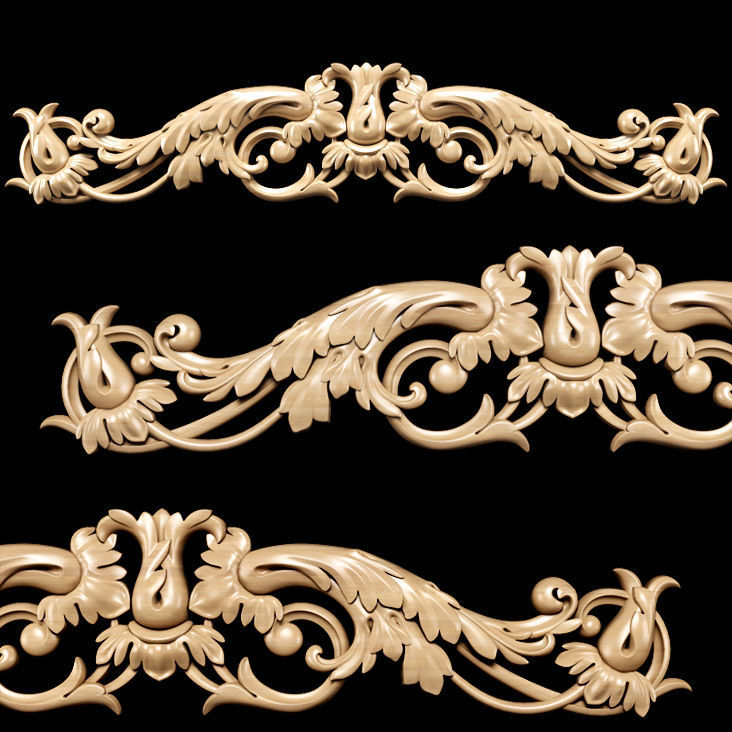 Collection of 30 models classical wood carving decor 3D model_90