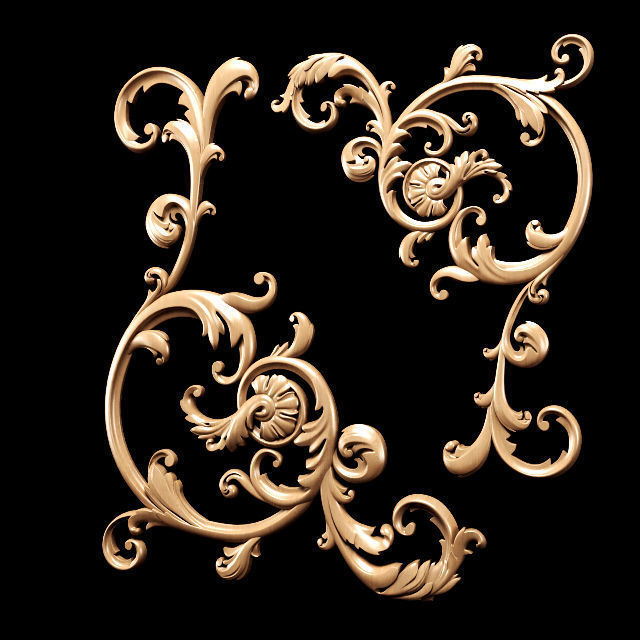 Collection of 30 models classical wood carving decor 3D model_135
