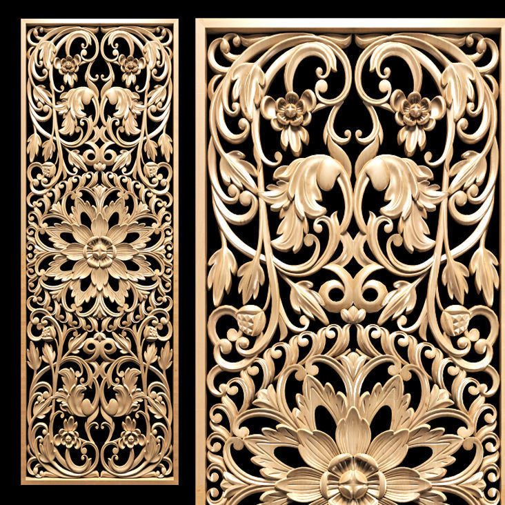 Collection of 30 models classical wood carving decor 3D model_59
