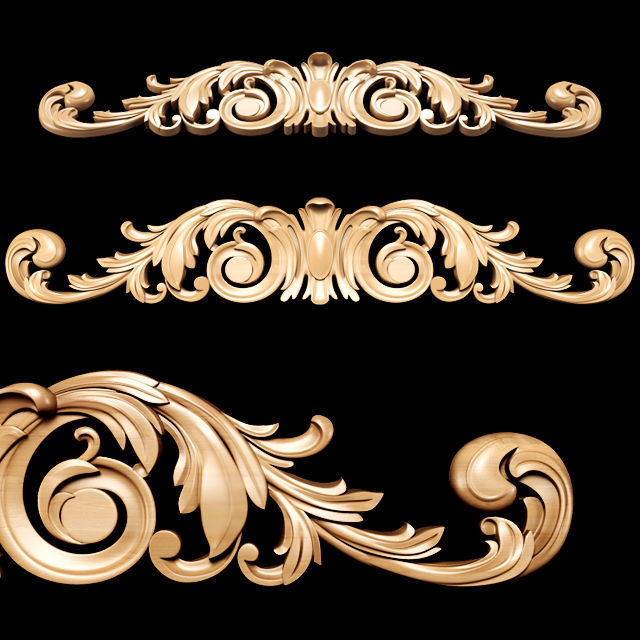 Collection of 30 models classical wood carving decor 3D model_98