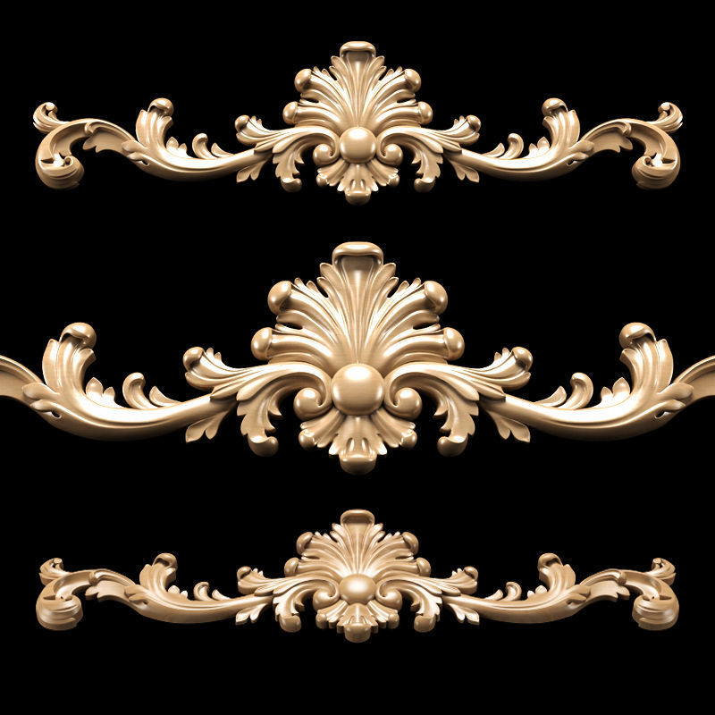 Collection of 30 models classical wood carving decor 3D model_85