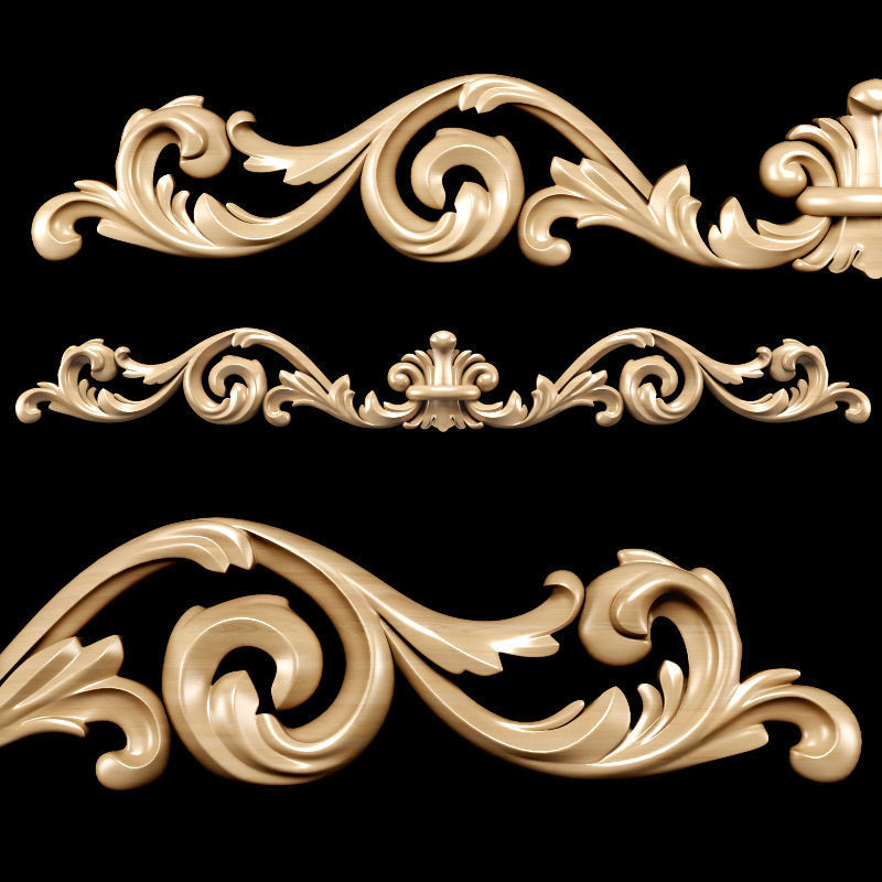 Collection of 30 models classical wood carving decor 3D model_84