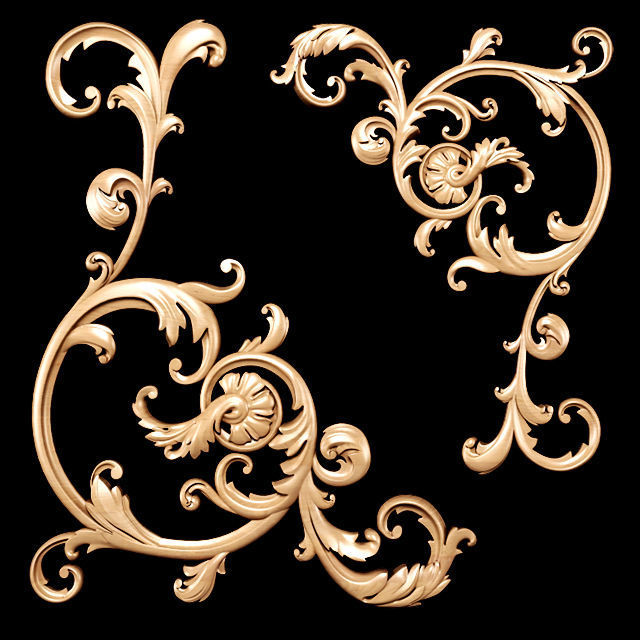 Collection of 30 models classical wood carving decor 3D model_33