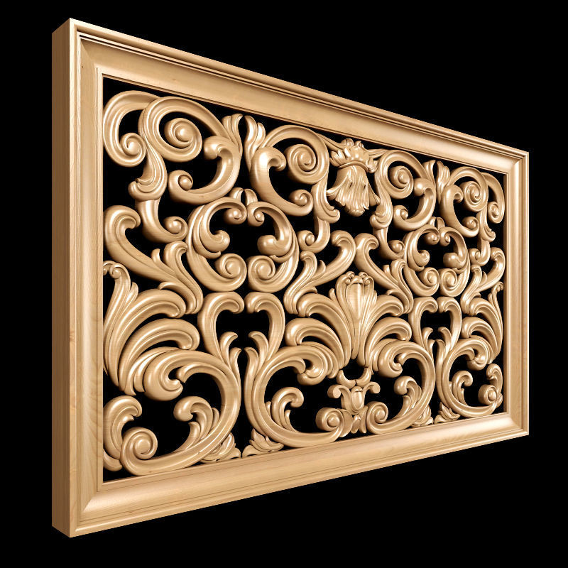 Collection of 30 models classical wood carving decor 3D model_136