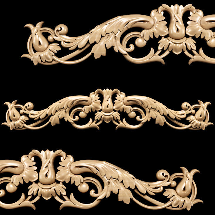 Collection of 30 models classical wood carving decor 3D model_94