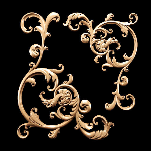 Collection of 30 models classical wood carving decor 3D model_134