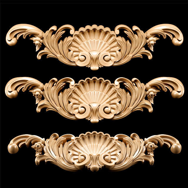 Collection of 30 models classical wood carving decor 3D model_70