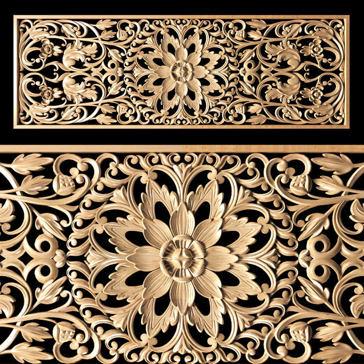 Collection of 30 models classical wood carving decor 3D model_58