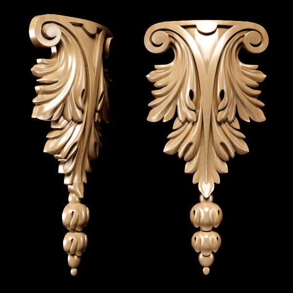 Collection of 30 models classical wood carving decor 3D model_114