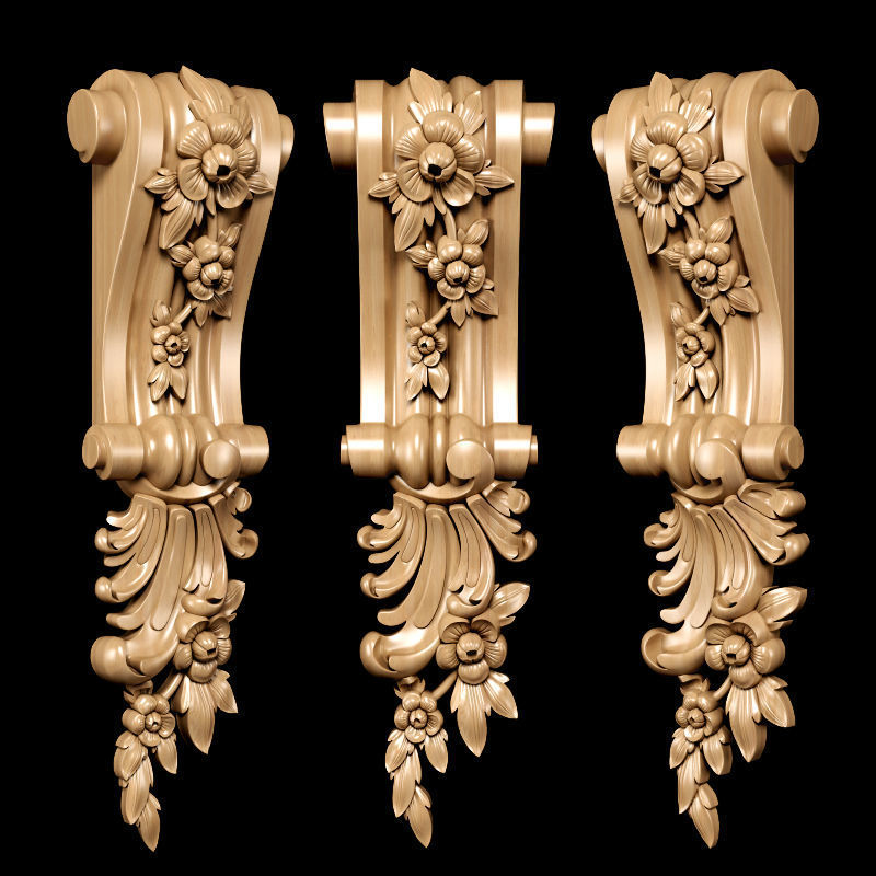 Collection of 30 models classical wood carving decor 3D model_47
