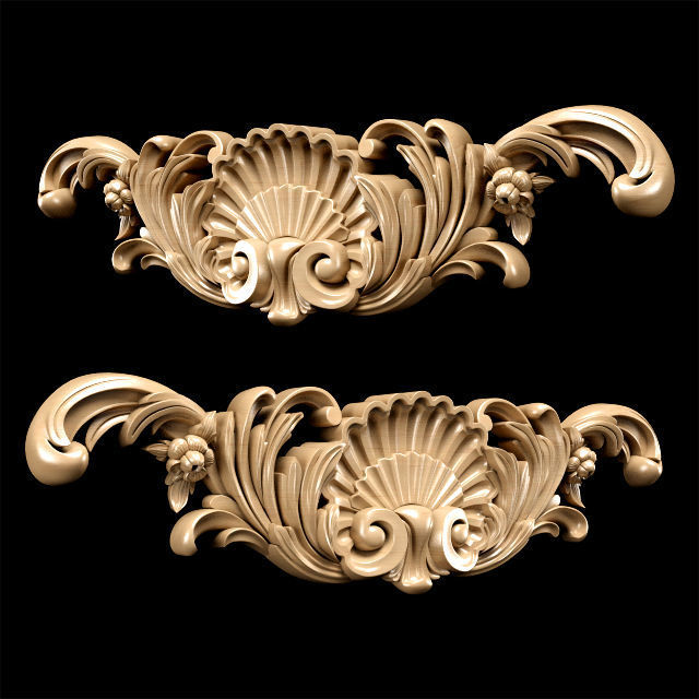 Collection of 30 models classical wood carving decor 3D model_71