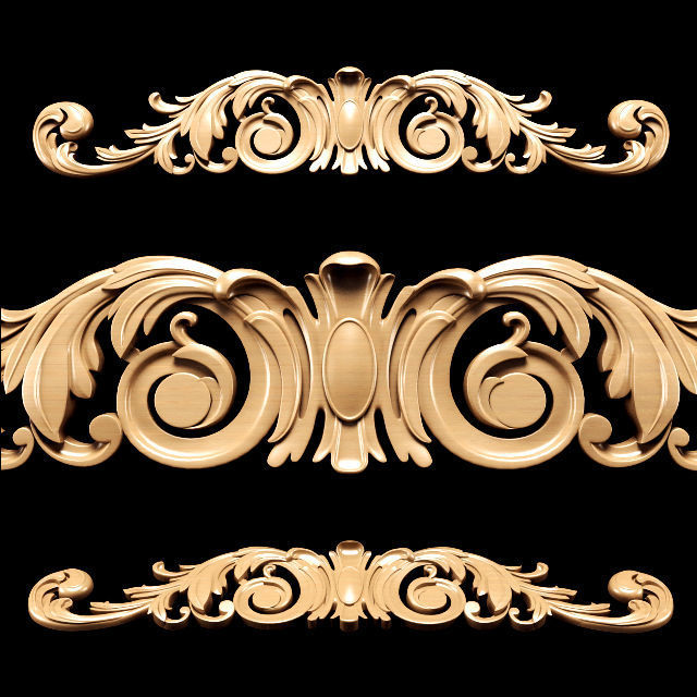 Collection of 30 models classical wood carving decor 3D model_95