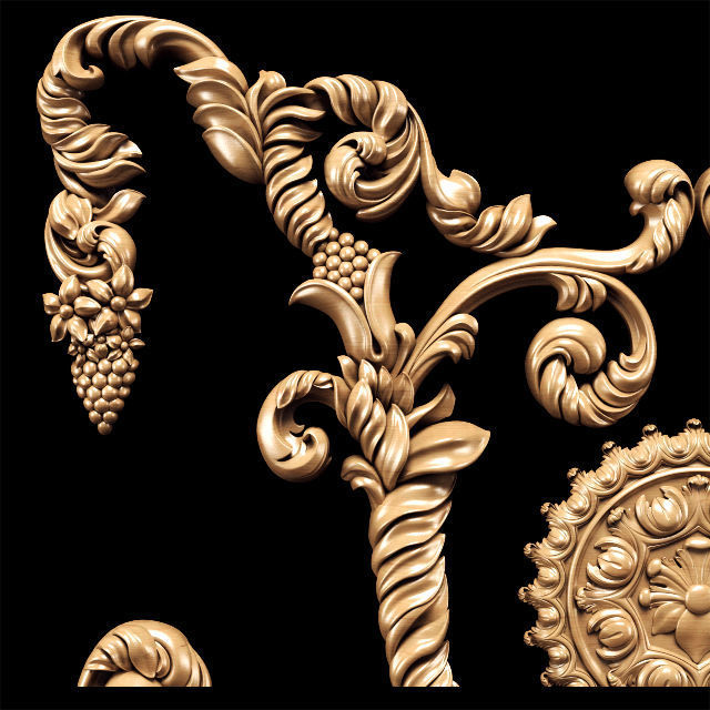 Collection of 30 models classical wood carving decor 3D model_130